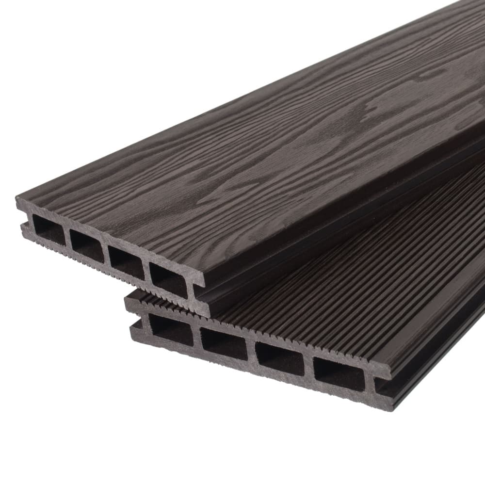Террасная доска двухсторонняя венге TalverWood 3D 150*25 мм (3/4/6 м) 3D текстура дерева - вельвет, м.пог