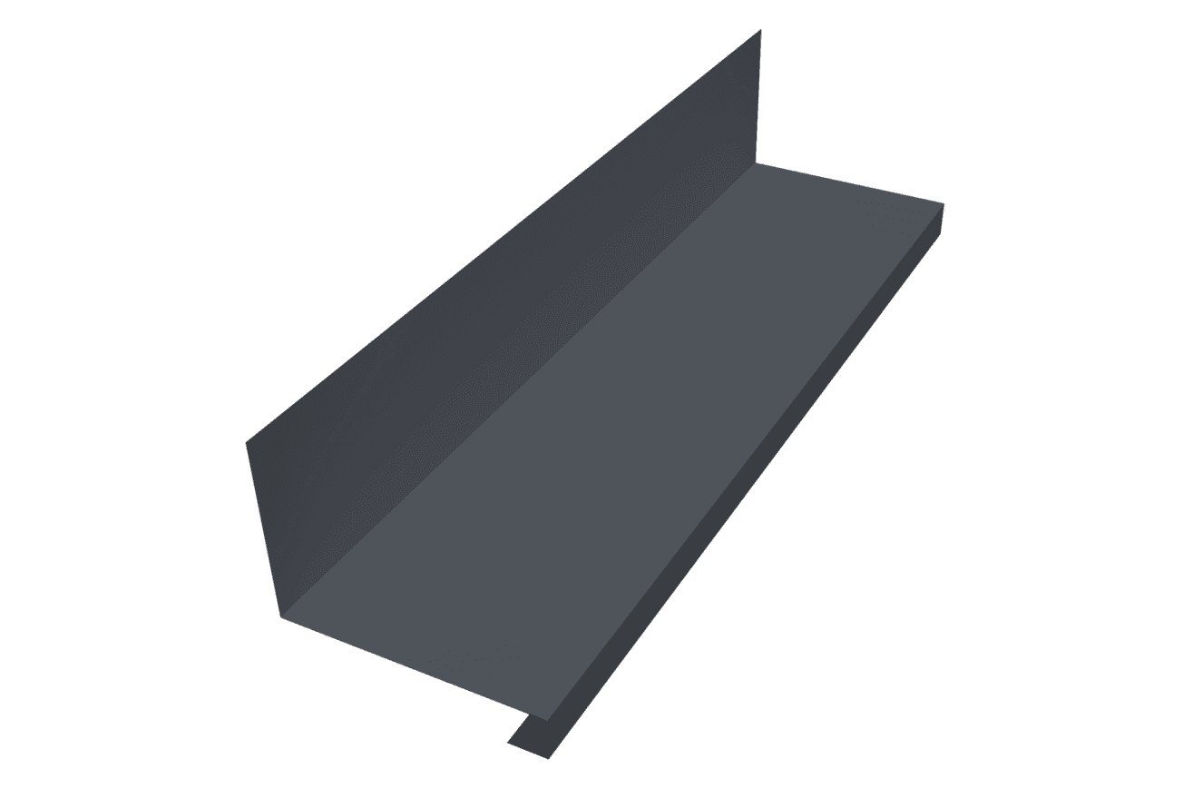 Планка примыкание нижнее к трубе для Кликфальц Про Grand Line 0,5 Velur RAL RAL 7024 мокрый асфальт (2м)