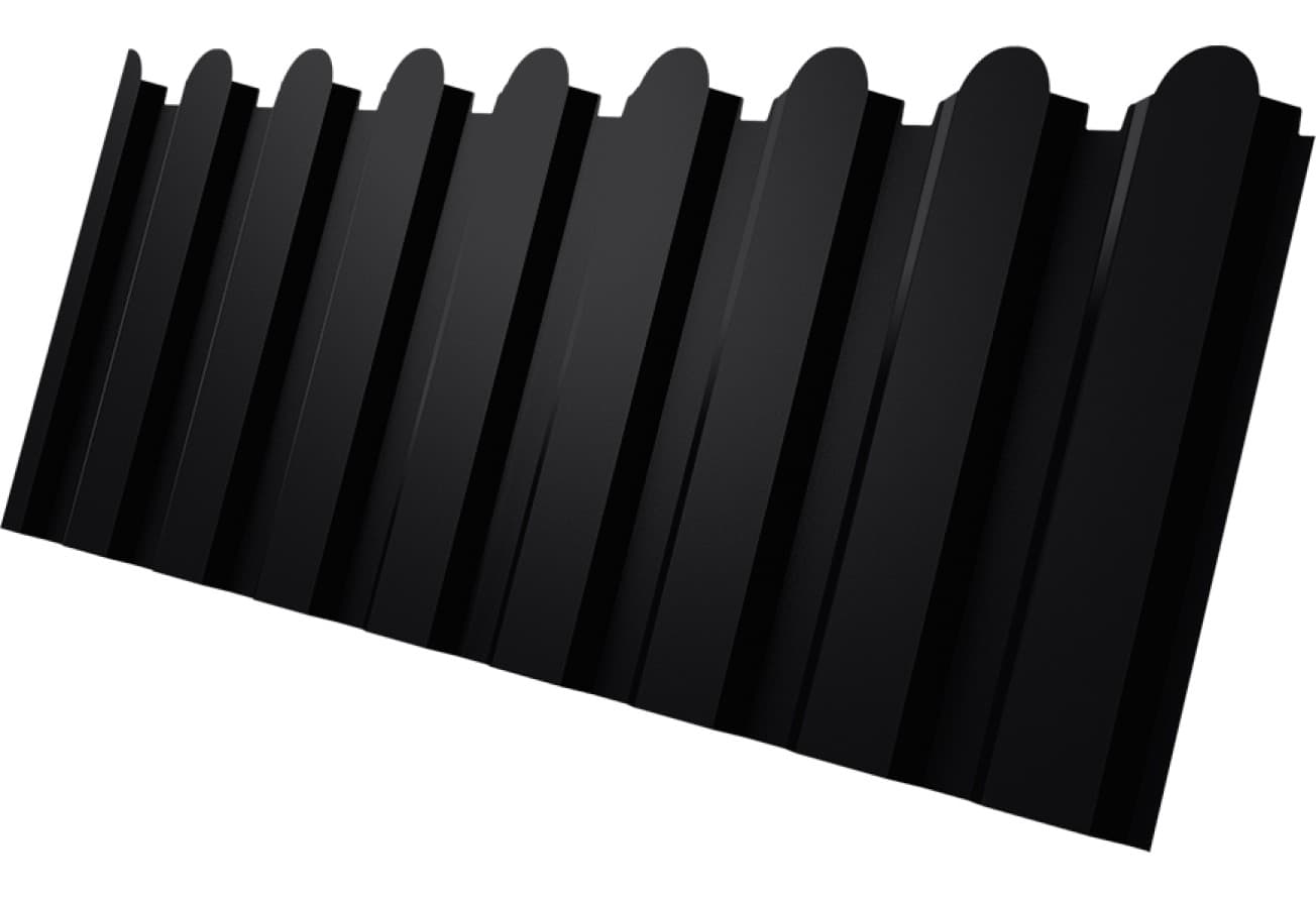 Профнастил С20A фигурный Grand Line 0,45 Drap ТР RAL 9005 черный