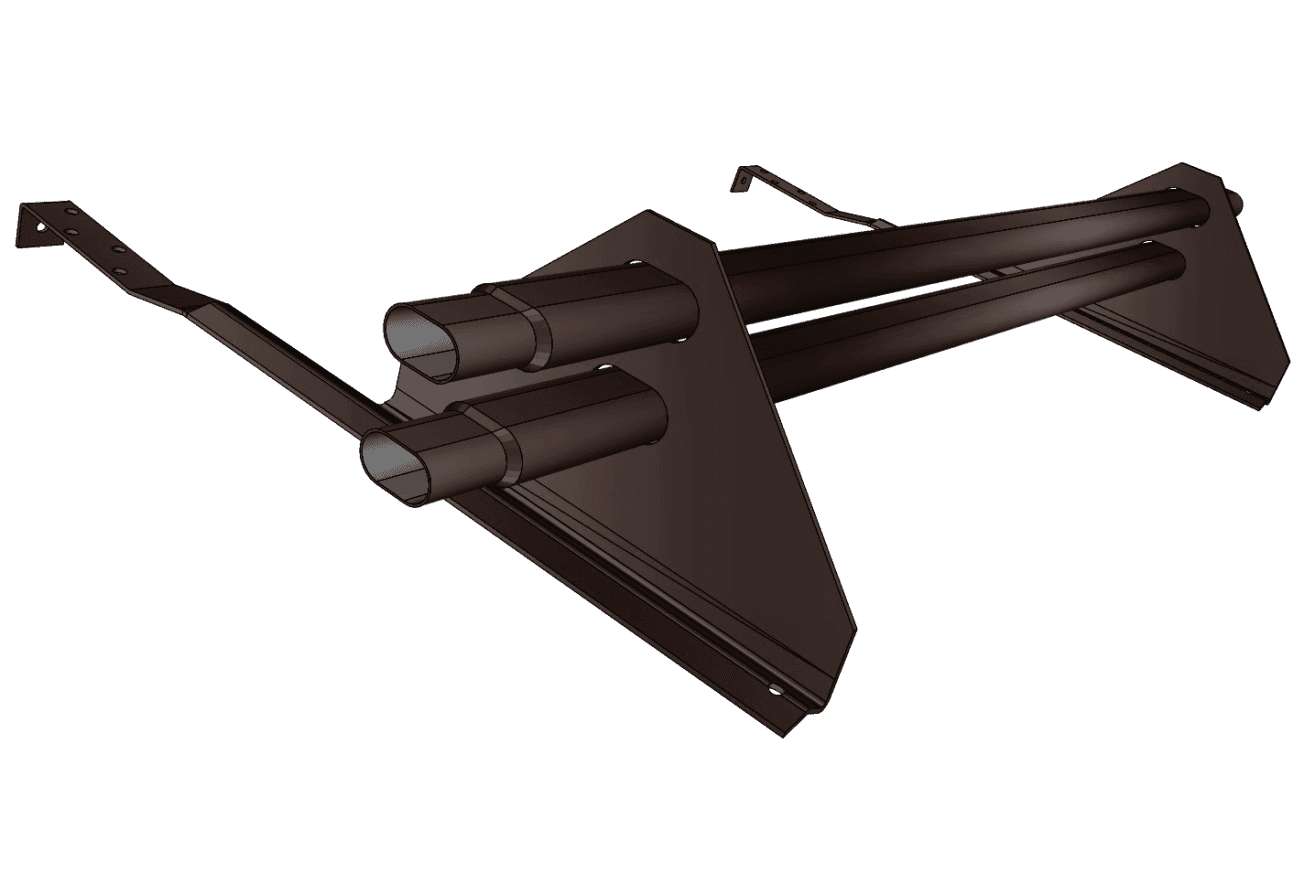 Снегозадержатель трубчатый для керамической/натуральной черепицы RAL 8017 1м (профиль до 74мм) оцинкованный