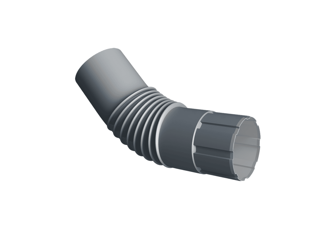 Колено круглое Ø90 Vortex Микс RAL 7024 мокрый асфальт
