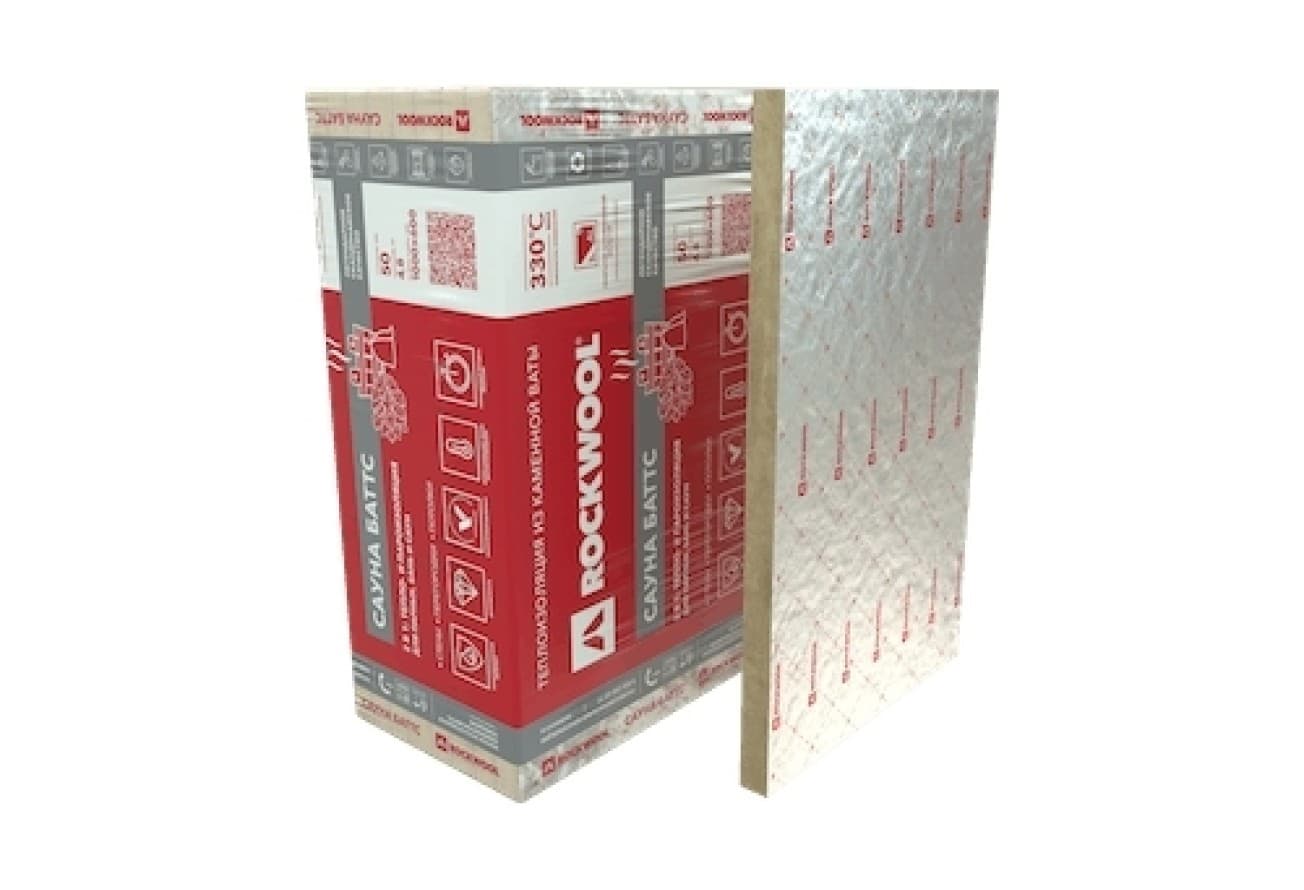 Утеплитель RockWool Сауна Баттс 1000х600х50 (8шт/пач. 4,80м2, 0,24м3, 12пач/пал)