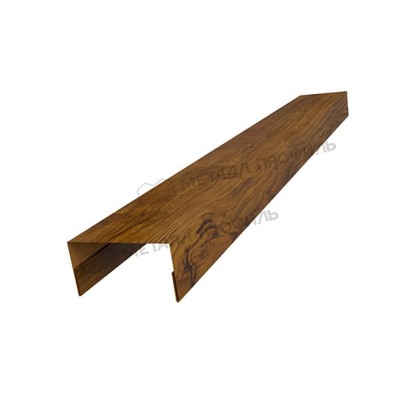 Планка крышки забора 60мм 35х65 х 2500 (ECOSTEEL_ТД-01-ЗолотойДуб-0.5)