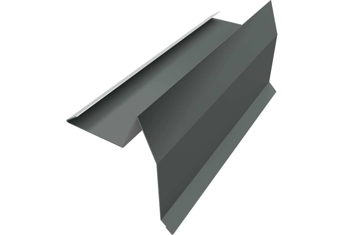 Планка торцевая для шифера Grand Line 0,45 ПЭ с пленкой RAL 7005 мышино-серый (2м)