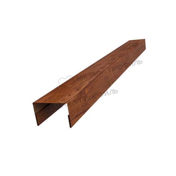Планка крышки забора 35мм 38х23 х 2000 (ECOSTEEL-01-МореныйДуб-0.5)