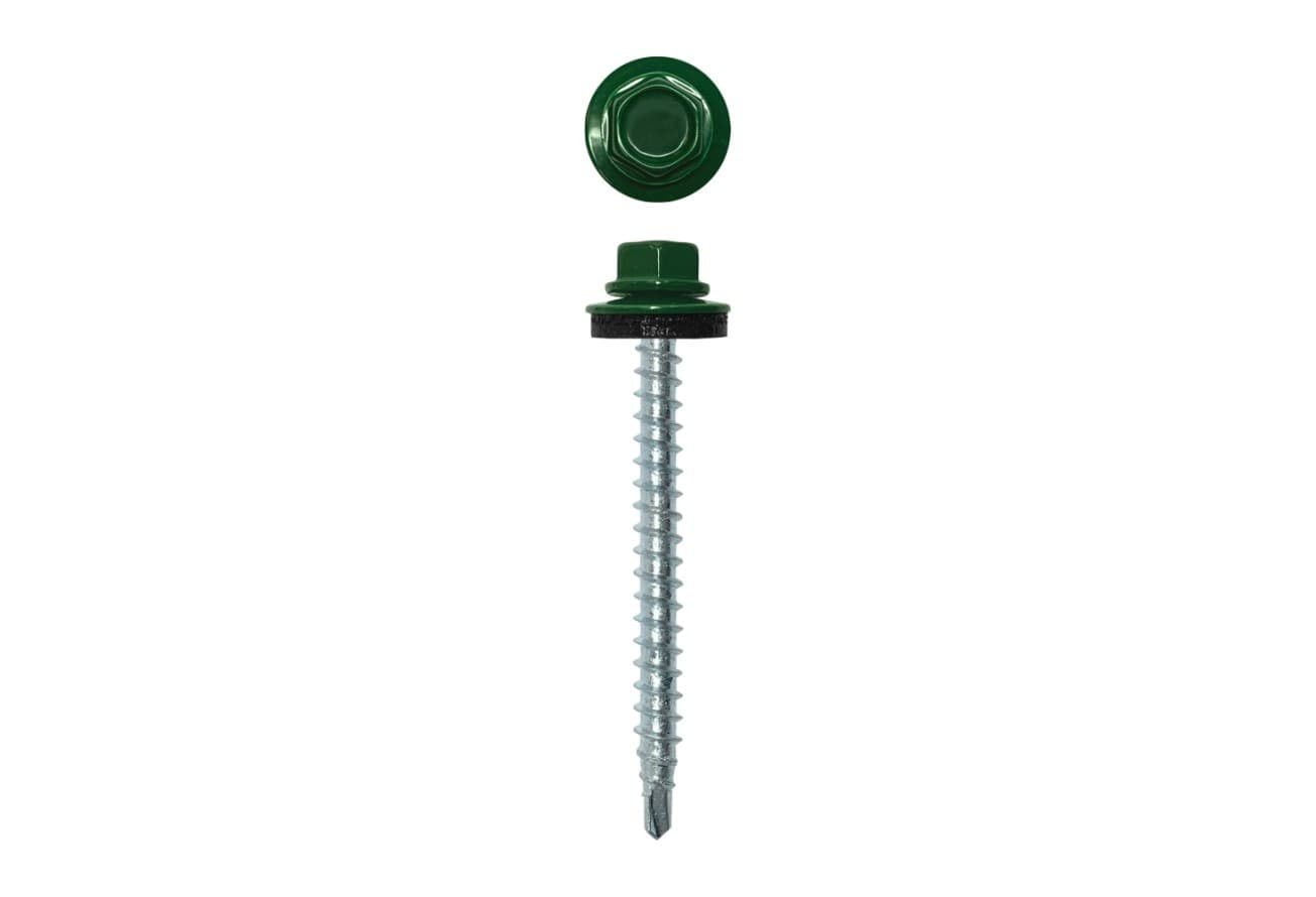 Саморез кровельный 4,8х50 (150шт) сверло №1 RAL 6005