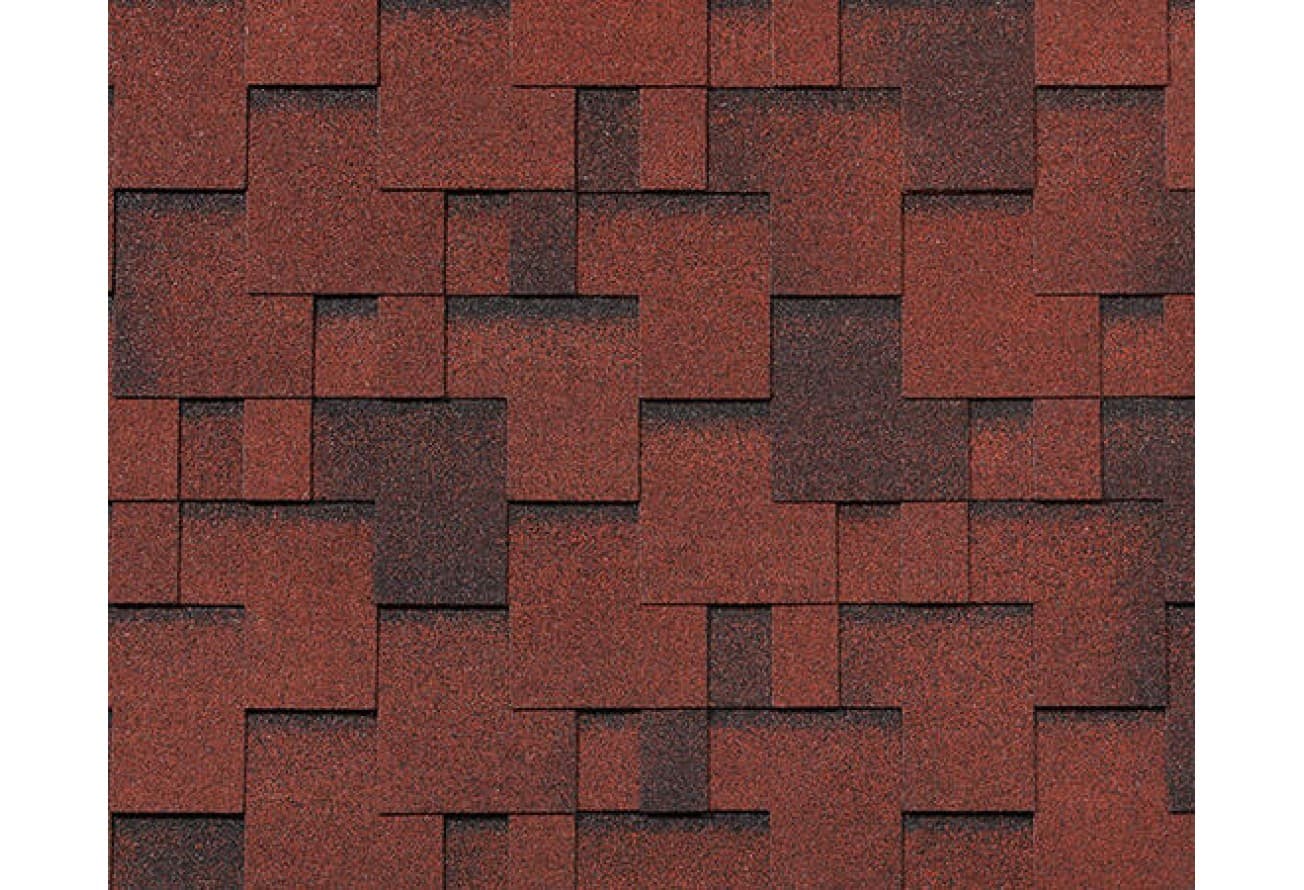 Черепица гибкая RoofShield Фемили Эко Лайт Модерн красный с оттенением