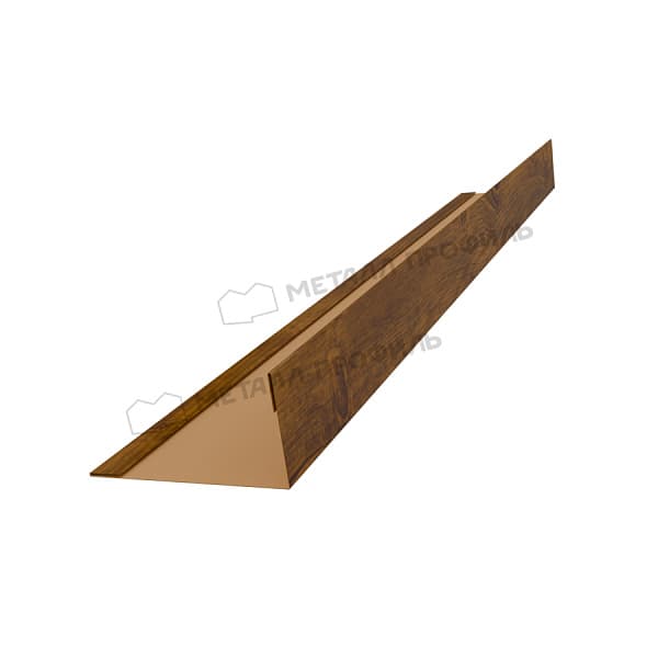 Планка угла усиливающая для забора 40х20 х 3000 (ECOSTEEL_T-01-ЗолотойДуб-0.5)