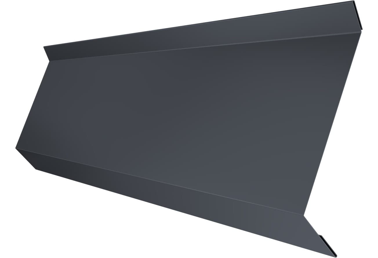 Планка примыкания в штробу 60 Grand Line 0,5 GreenCoat Pural БТ матовый RR 23 темно-серый (RAL 7024 мокрый асфальт) (3м)