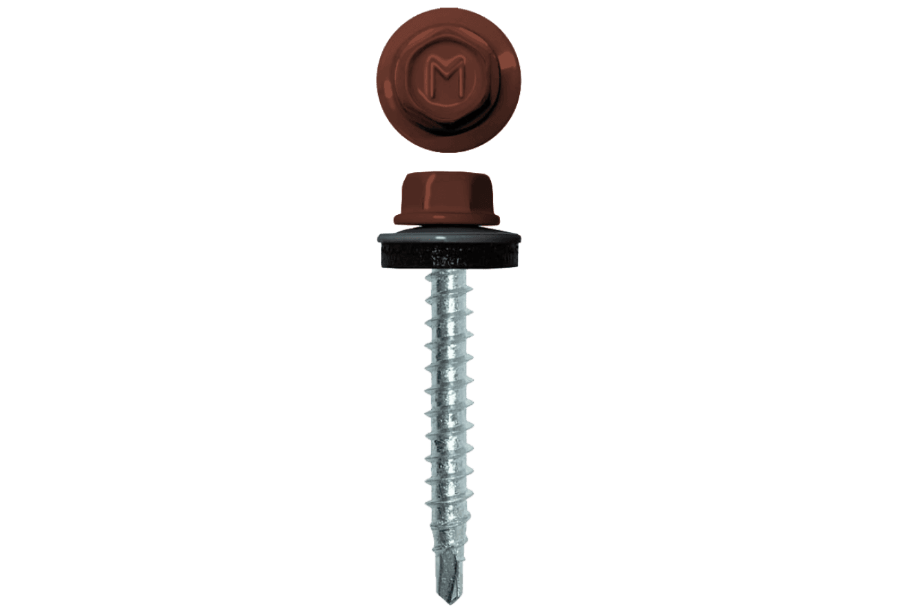 Саморез кровельный Daxmer 4,8х35 RAL 8004 (250) сверло №1