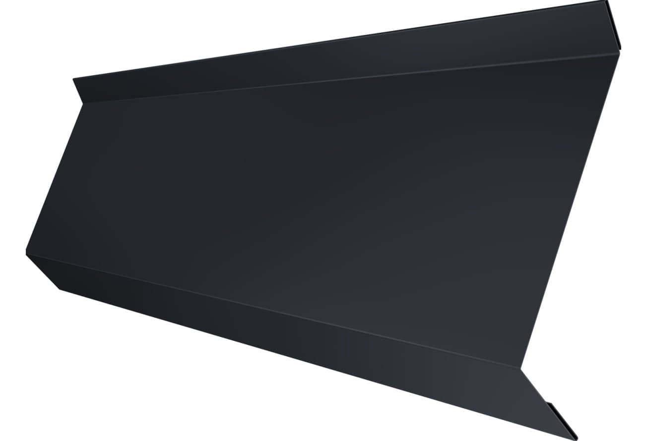 Планка примыкания в штробу 60 Grand Line 0,45 Drap СТ двухсторонний RAL 7024 мокрый асфальт (2м)