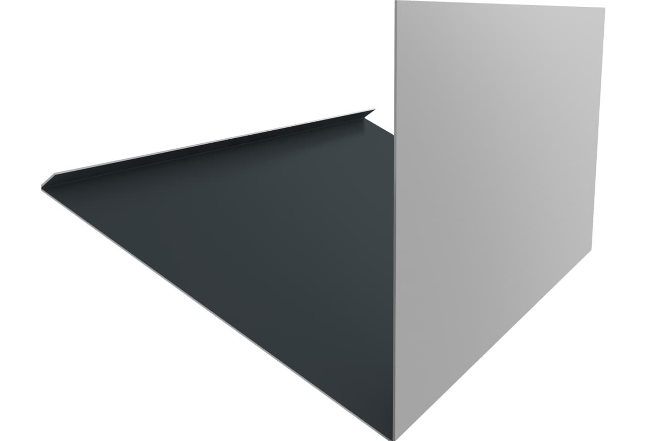 Планка примыкание верхнее к трубе фальц Grand Line 0,5 GreenCoat Pural БТ матовый RR2H3 (RAL 7016 антрацитово-серый) (3м)