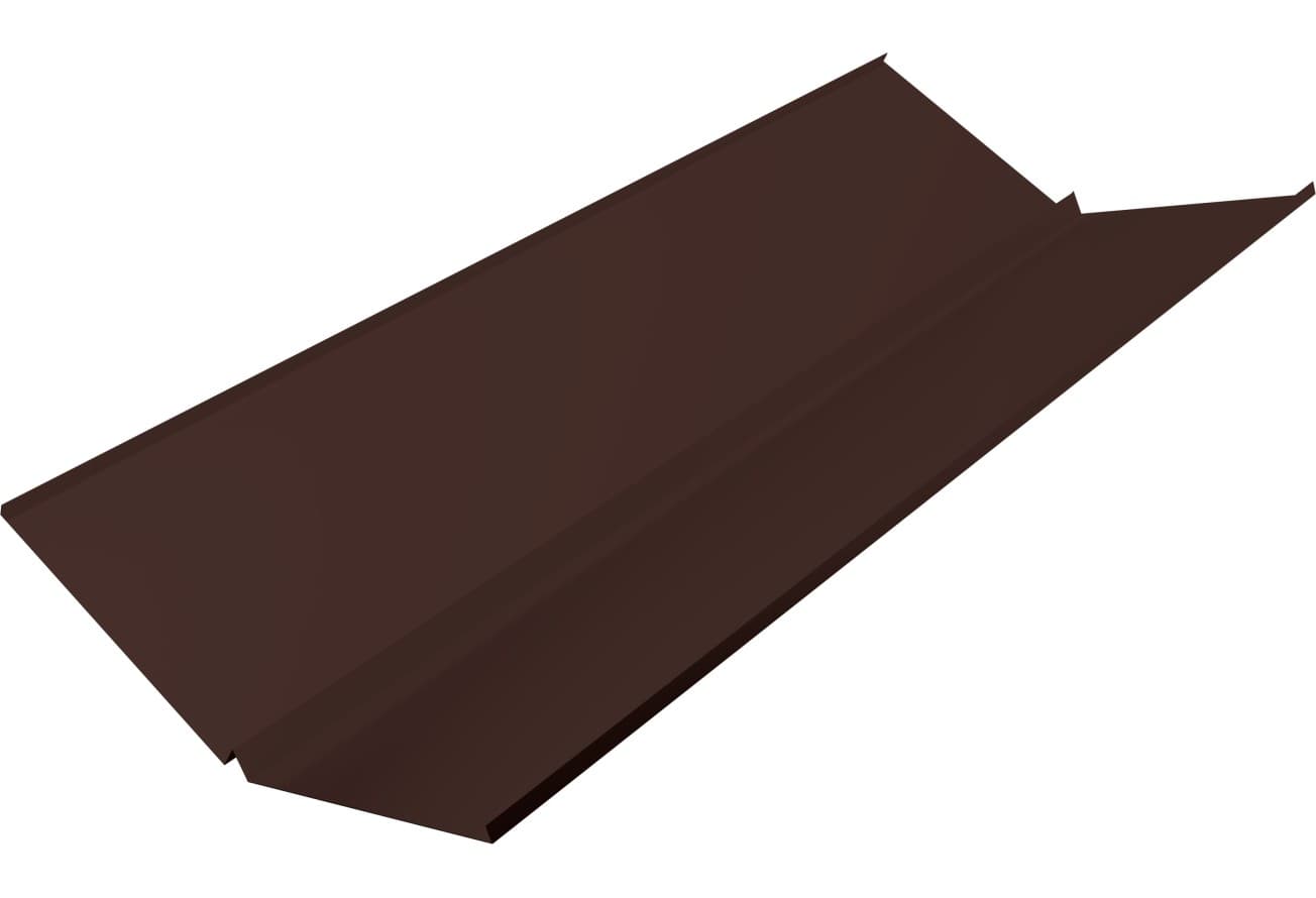 Планка ендовы нижней с компенсатором Grand Line 0,45 Drap ТХ двухсторонний RAL 8017 шоколад (3м)