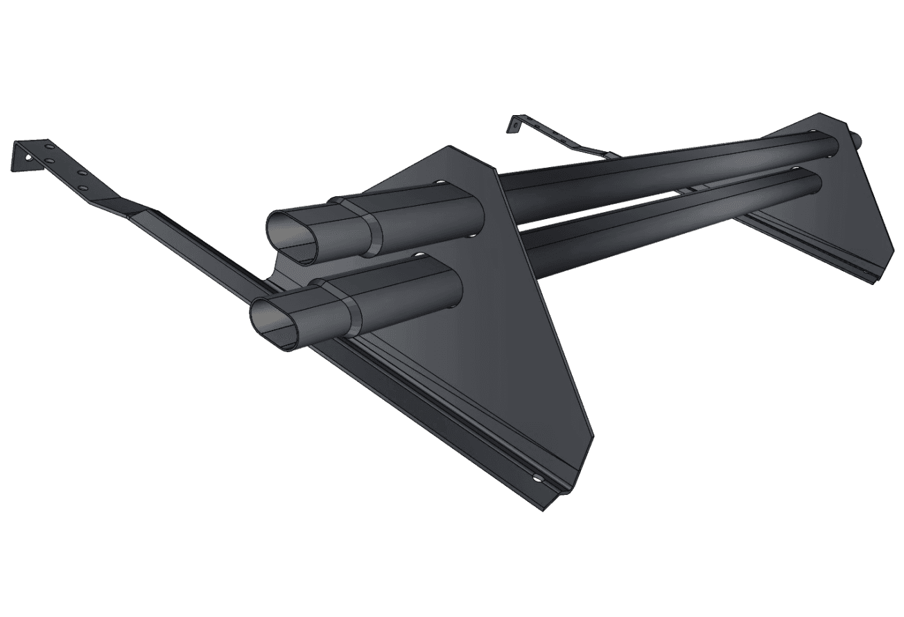 Снегозадержатель трубчатый для керамической/натуральной черепицы RAL 7024 1м (профиль до 50мм) оцинкованный