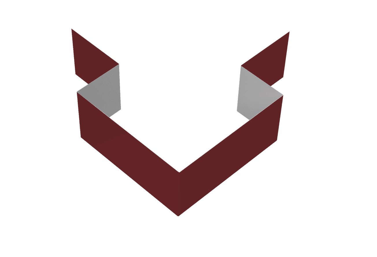 Угол внешний симметричный фибросайдинга Grand Line 0,5 Сатин матовый ТХ RAL 3005 красное вино (3м)