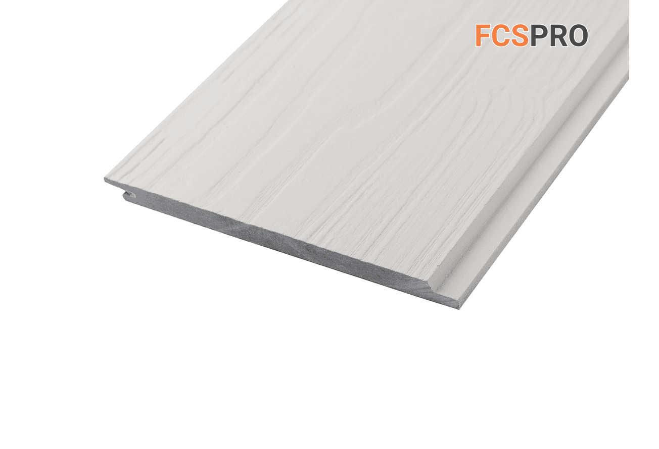 Фиброцементный сайдинг 190х10мм FCSPRO Wood Click F01 белый минерал (3м)