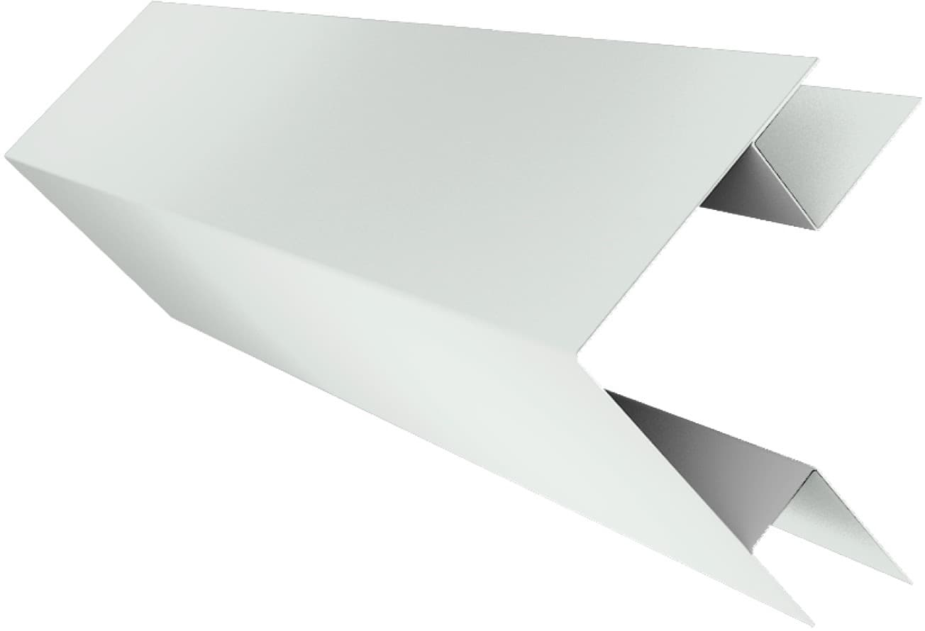 Угол внешний сложный фальц Grand Line 0,5 ПЭ с пленкой RAL 9003 сигнальный белый (2м)