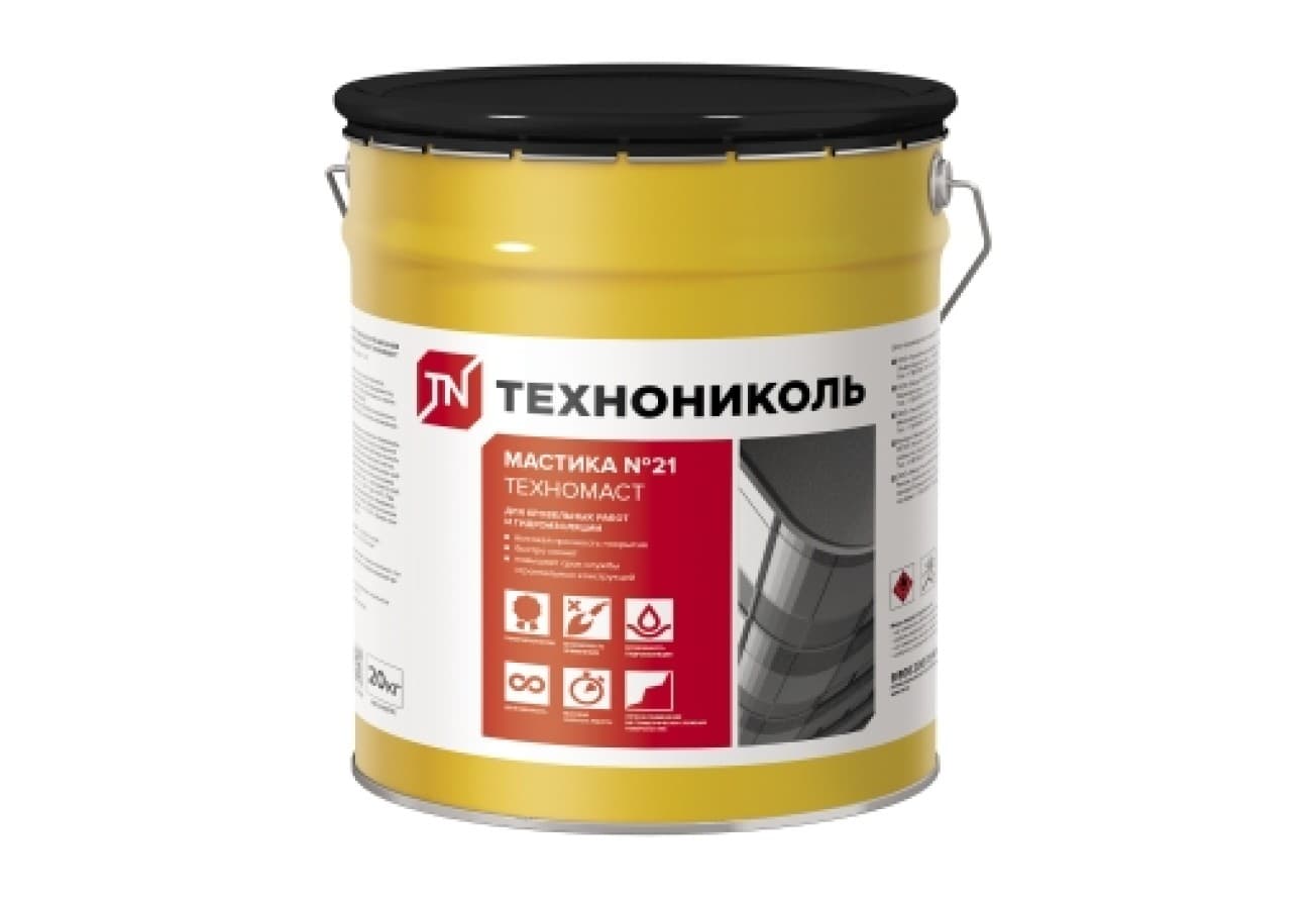 Мастика кровельная Технониколь №21 Техномаст 20кг (ведро)