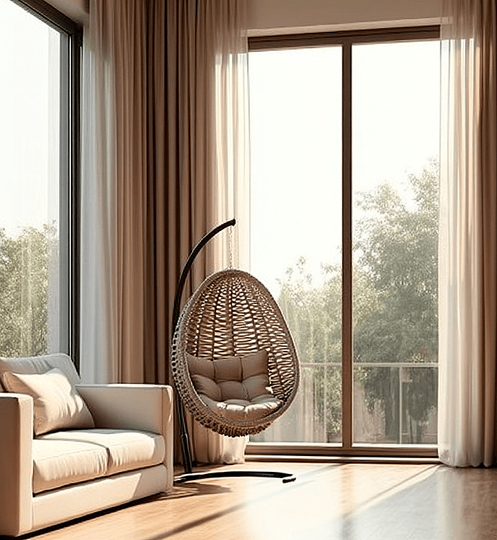 Плетеное подвесное кресло-кокон ВИНТАЖ 1200 х 1200 х 2100 мм  DeckWOOD серый