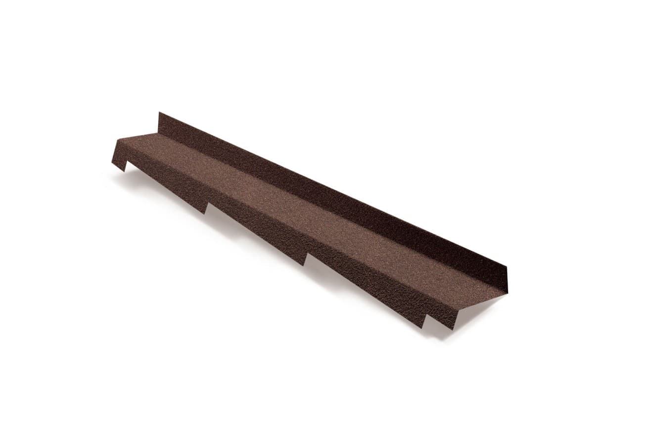 Планка примыкания левая для композитной черепицы Metrotile коричневый (1,25м)