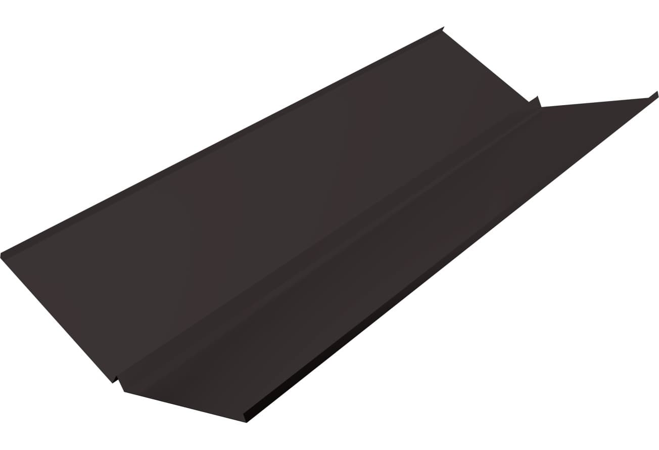 Планка ендовы нижней с компенсатором Grand Line 0,5 Velur RR 32 темно-коричневый (2м)