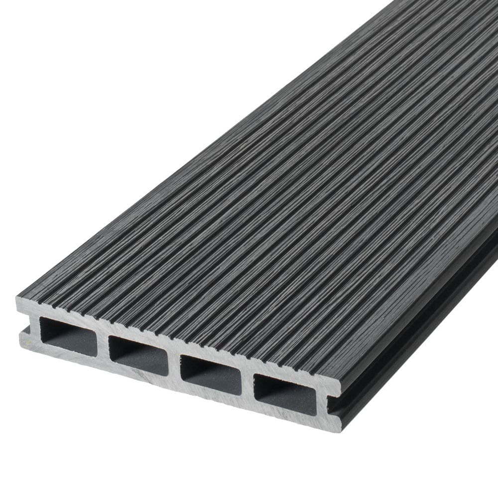 Террасная доска двухсторонняя серый TalverWood 3D 150*25мм  (4 м) вельвет, м.пог