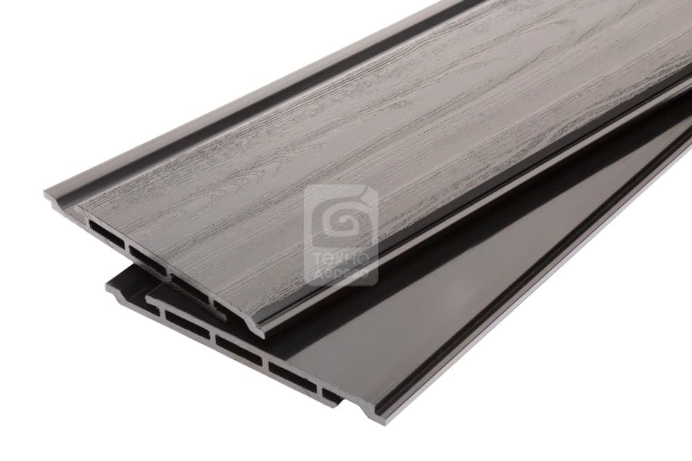 Фасадная панель 3D  AISTONE 160*17*3000мм из МПК односторонняя (текстура) антрацит, за м.пог фото
