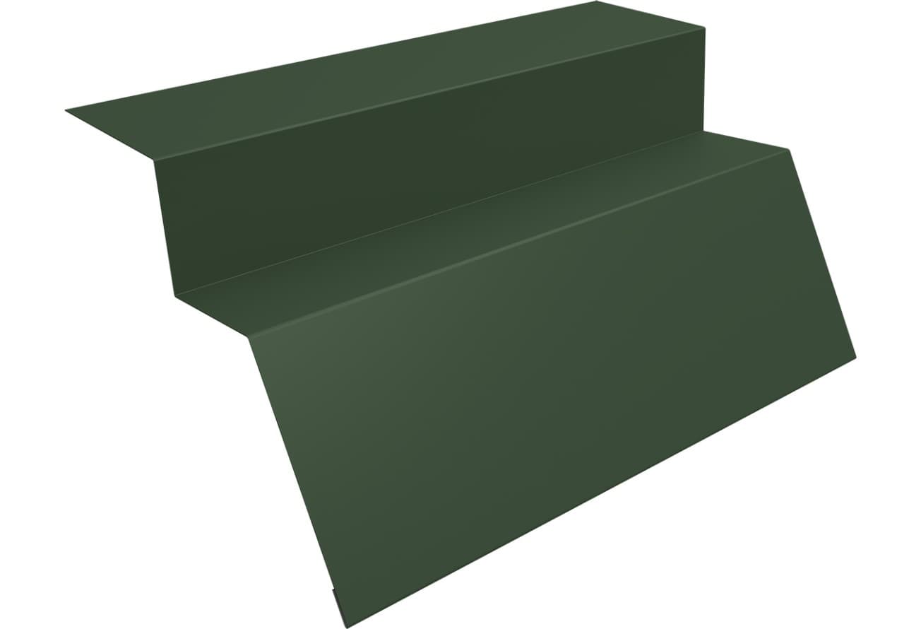 Планка карнизная для металлочерепицы Квинта Уно Grand Line 0,5 Сатин матовый ТХ RAL 6020 хромовая зелень (2м)