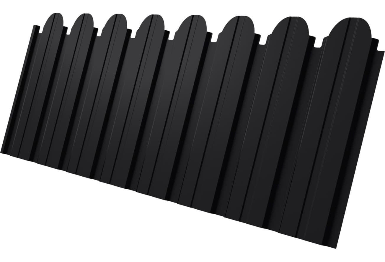 Профнастил C10B фигурный Grand Line 0,5 Drap ТХ RAL 9005 черный