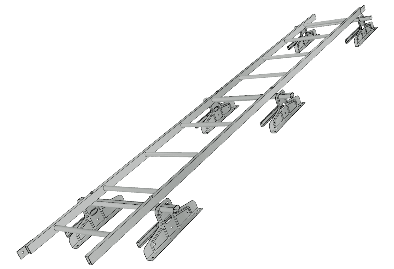 Лестница кровельная для фальца RAL 9006 (3м)