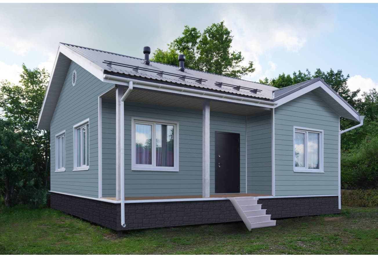 Фасадная панель Grand Line Крупный камень Классика графит
