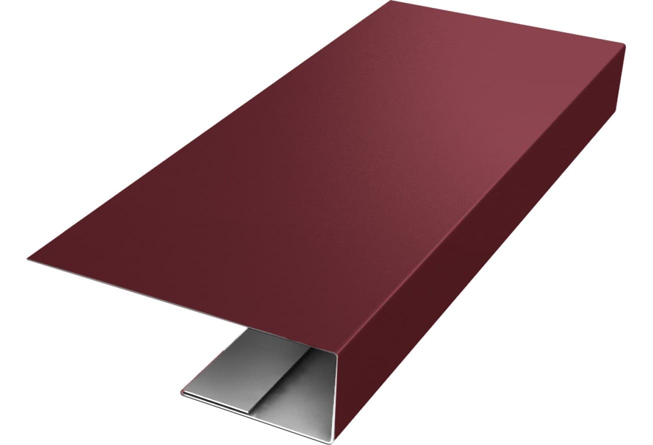 J-Профиль 12мм Grand Line 0,45 Drap ТХ RAL 3005 красное вино (2м)