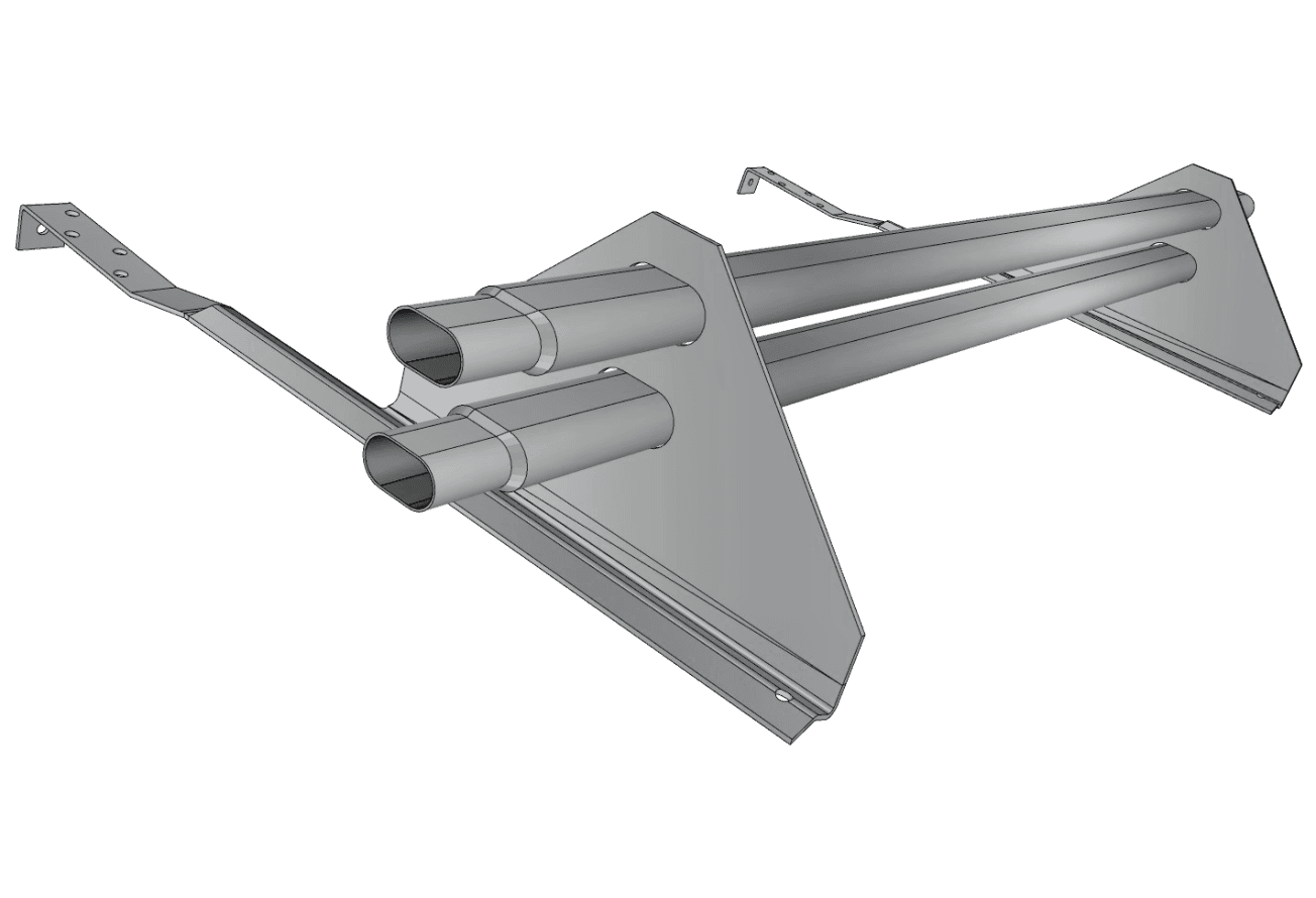 Снегозадержатель трубчатый для керамической/натуральной черепицы RAL 7004 1м (профиль до 50мм) оцинкованный