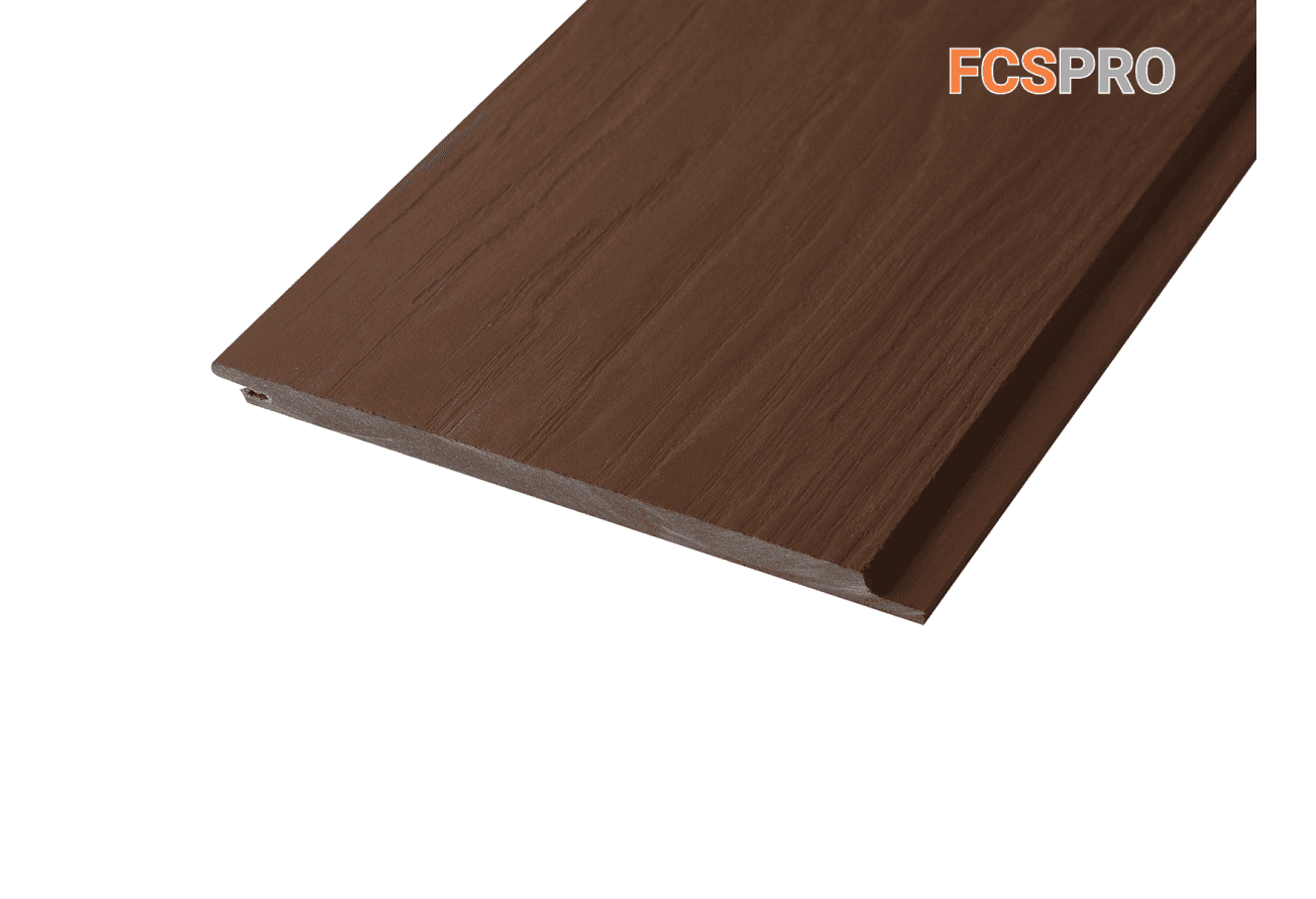 Фиброцементный сайдинг 190х10мм FCSPRO Wood Click F21 коричневая глина (3м)