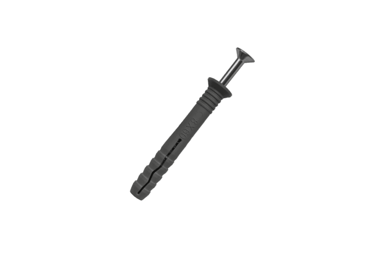 Дюбель-гвоздь Daxmer потайной 6х80 (850шт) шлиц Pz2, полипропилен, цинк