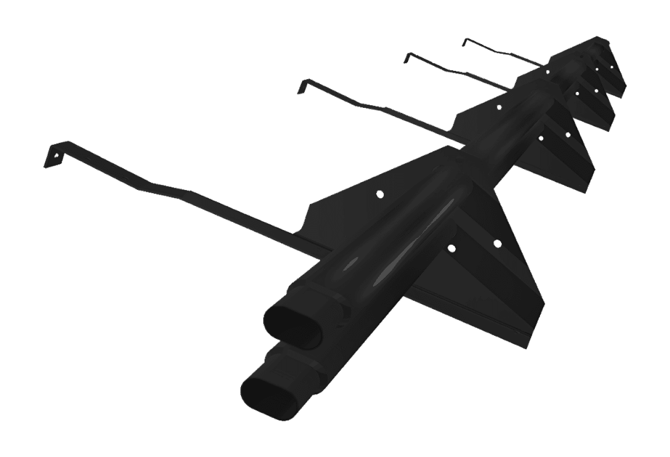 Снегозадержатель трубчатый для керамической/натуральной черепицы RAL 9005 3м (профиль до 74мм) оцинкованный