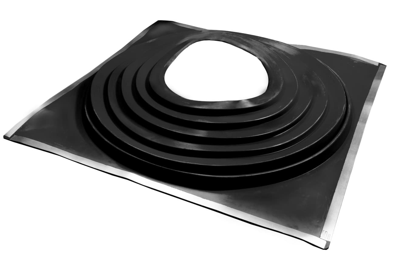 Проходной элемент (мастер флеш) комби №11 (585-1050мм) +185 EPDM (с хомутом) черный