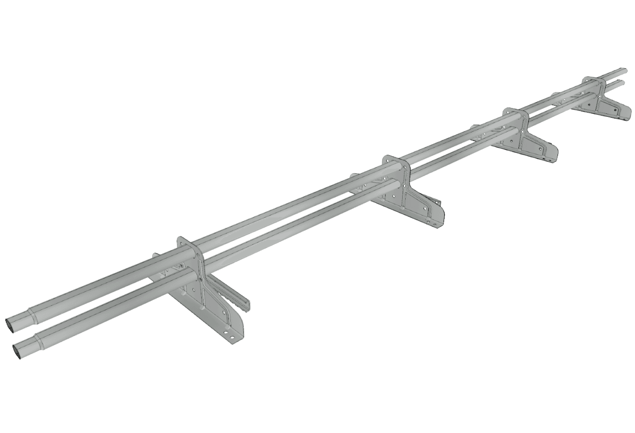 Снегозадержатель трубчатый для фальца Премиум d 45х25 RAL 9006 (3м) оцинкованный