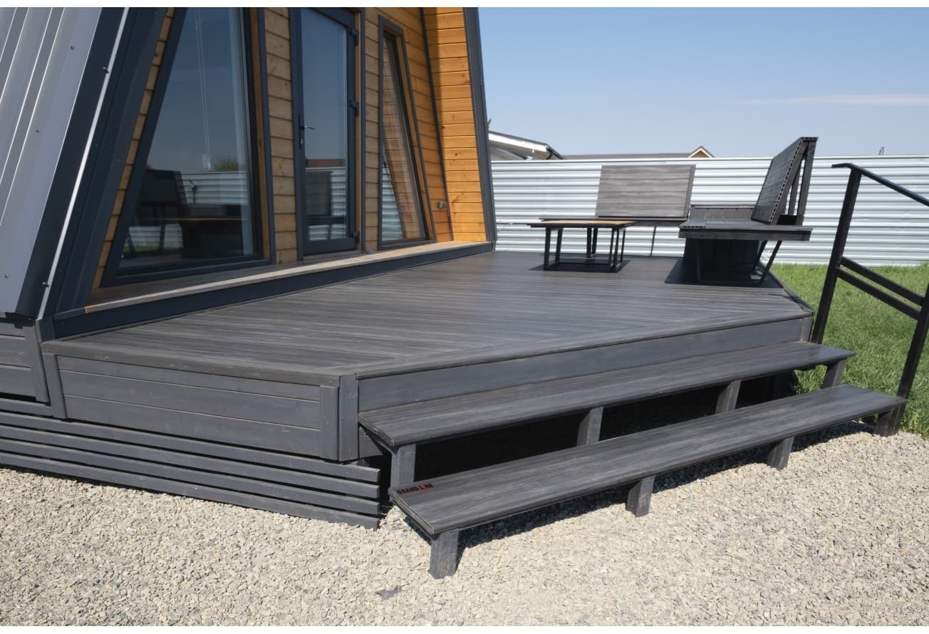 Террасная доска ДПК Grand Line 140мм 3D Дерево (Wood) графит 3м