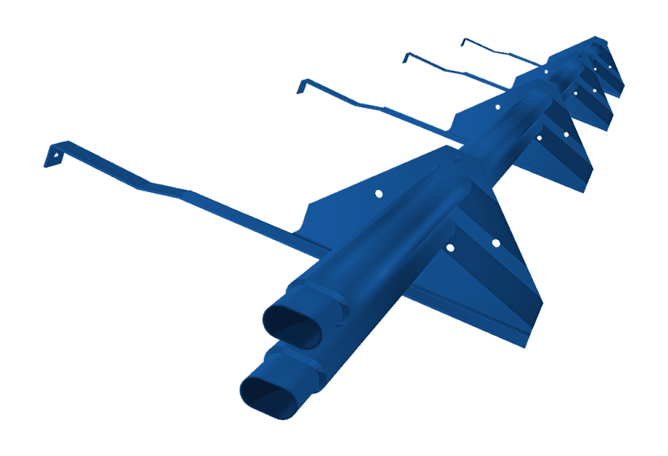 Снегозадержатель трубчатый для керамической/натуральной черепицы RAL 5005 3м (профиль до 50мм) оцинкованный