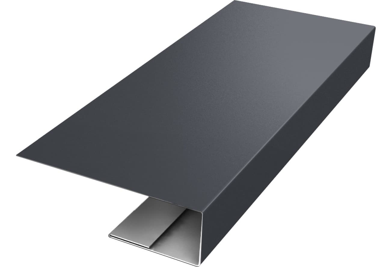 J-Профиль 12мм Grand Line 0,45 Drap ТХ RAL 7024 мокрый асфальт (3м)