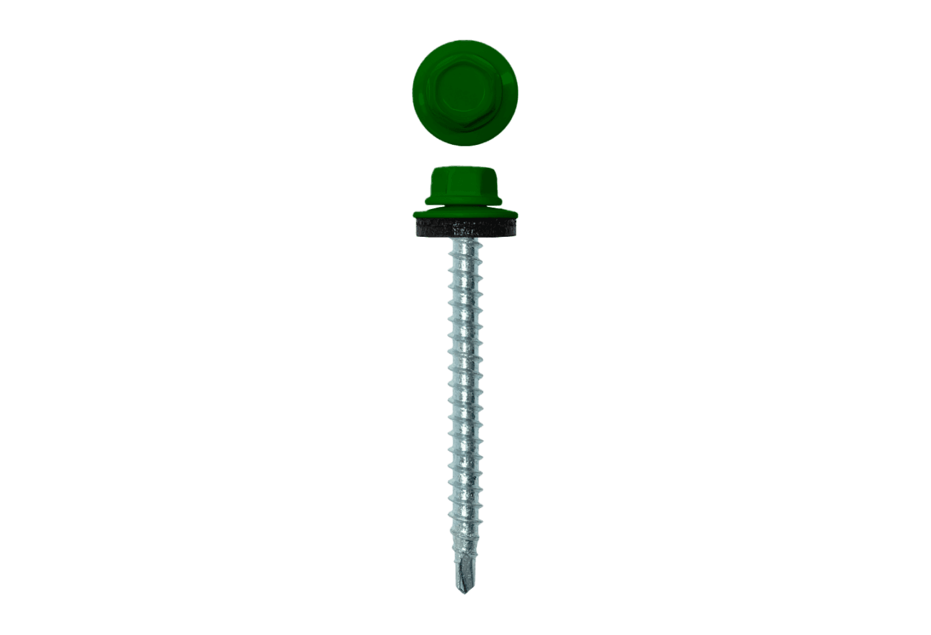 Саморез кровельный 4,8х50 (150шт) сверло №1 RAL 6002