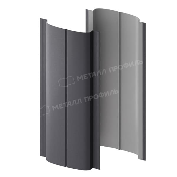 Штакетник металлический МЕТАЛЛ ПРОФИЛЬ ELLIPSE-T 19х126 (VALORI-20-Серый Сланец-0.5)