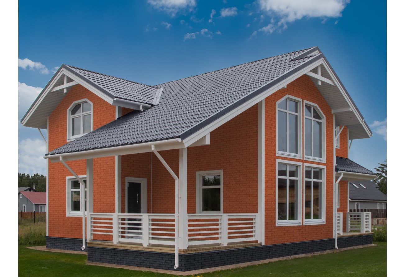 Фасадная панель Grand Line Состаренный кирпич Классика терракотовый