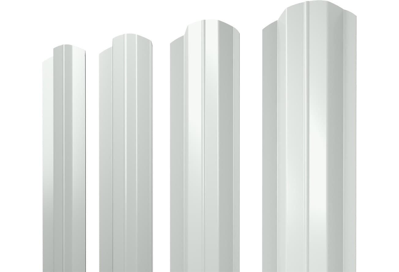 Штакетник М-образный B фигурный Grand Line 0,5 Сатин RAL 9003 сигнальный белый