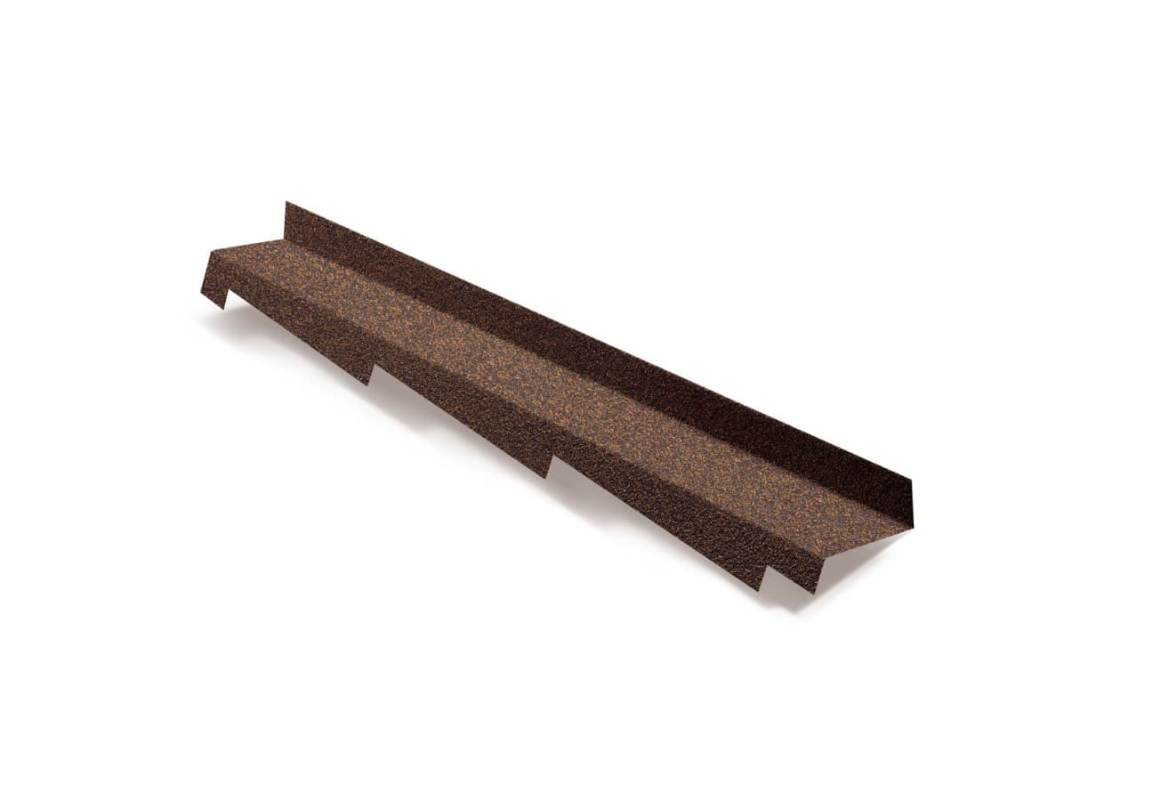 Планка примыкания левая для композитной черепицы Metrotile кофе (1,25м)