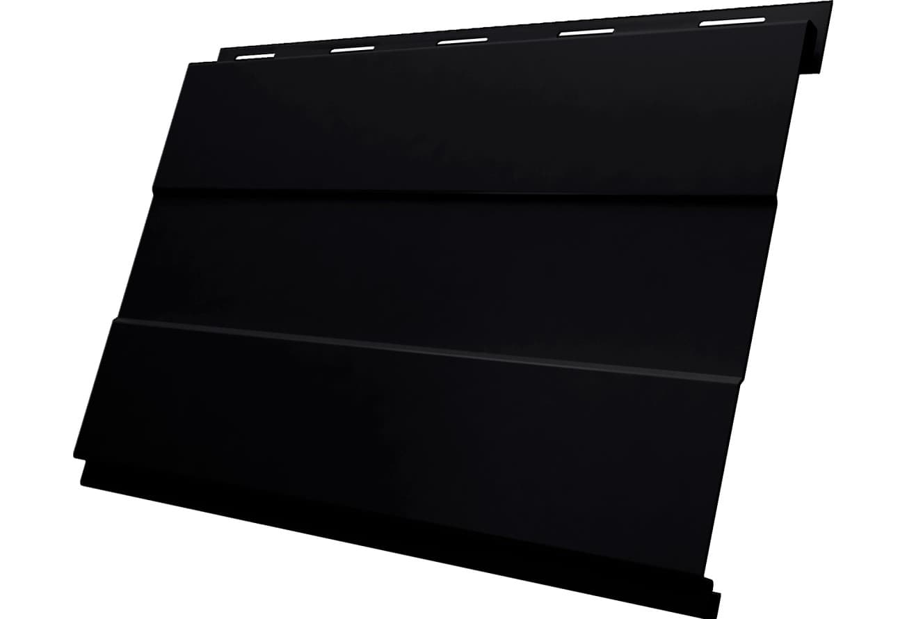 Вертикаль проф Grand Line 0,45 Drap ТХ двухсторонний с пленкой RAL 9005 черный