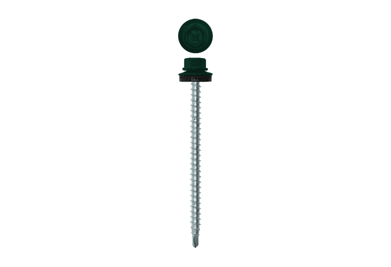 Саморез кровельный Daxmer 4,8х70 RAL 6005 (100) сверло №1