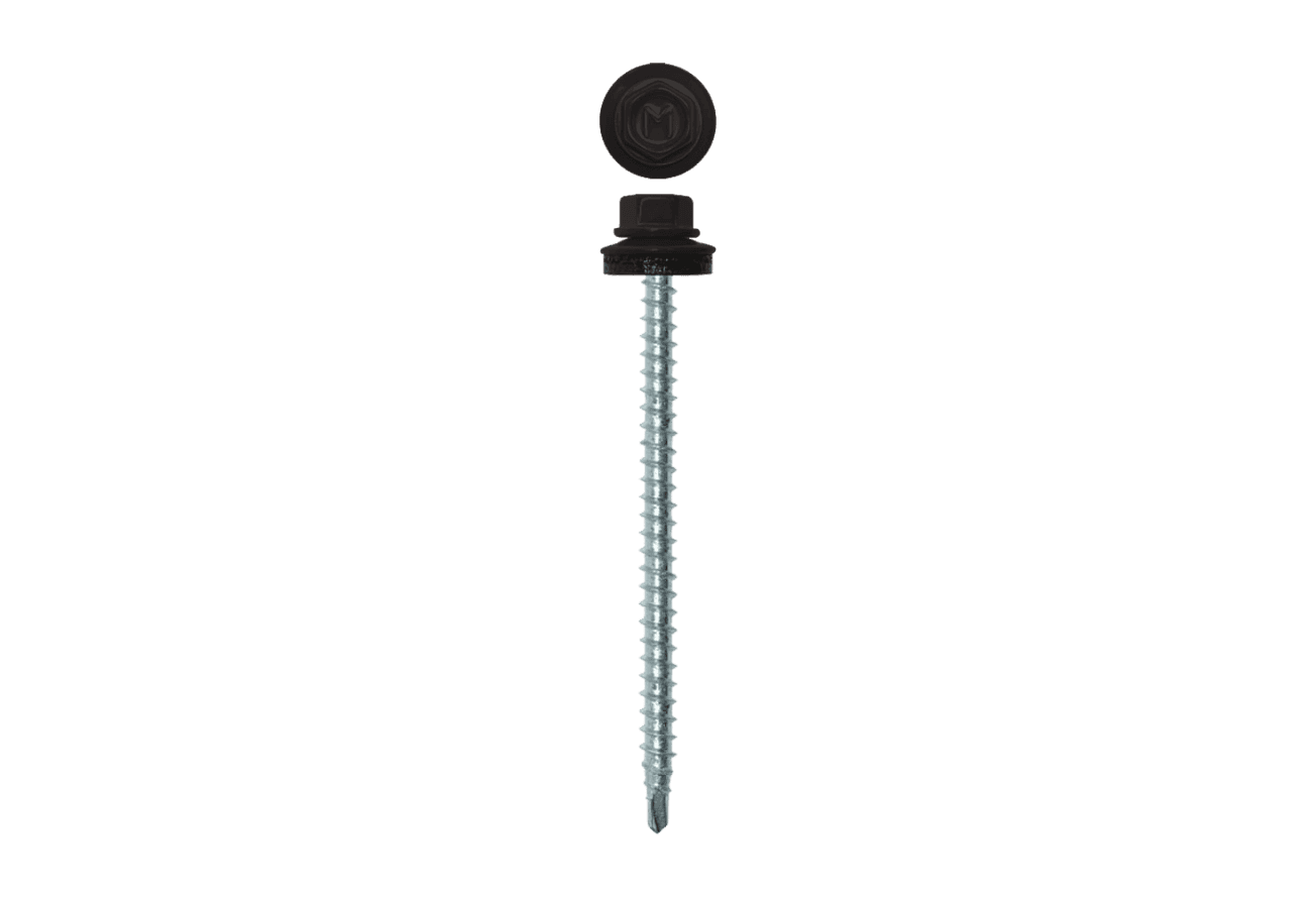 Саморез кровельный Daxmer 4,8х70 RAL 8019 (100) сверло №1