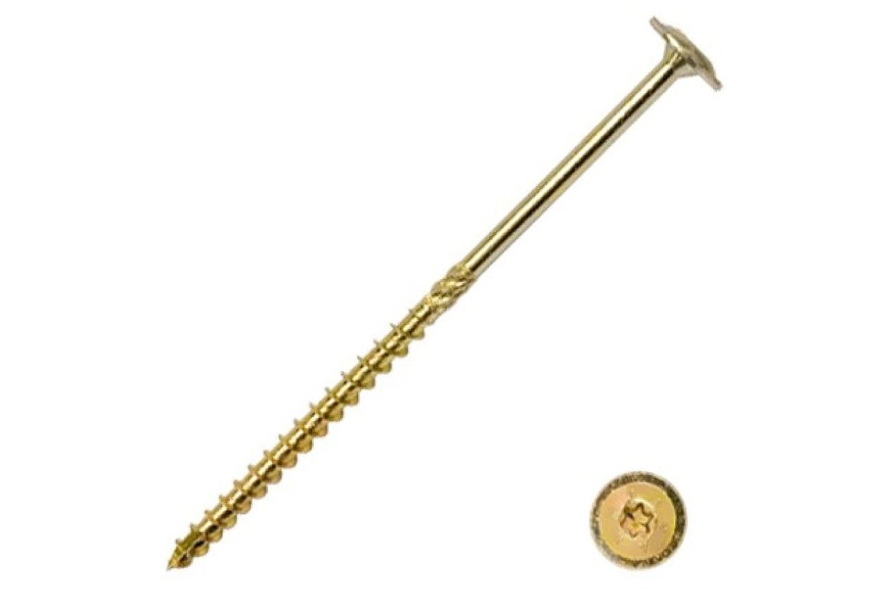 Саморез конструкционный тарельчатый Daxmer 8,0х80 (50шт) Torx желтый цинк